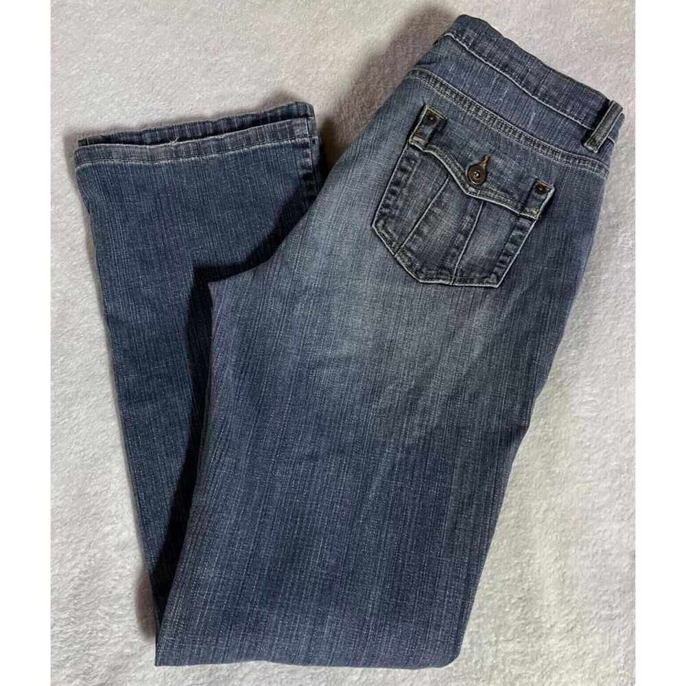 Liz & Co Stretch Jeans Womens Size 10 Medium Blue Denim Straight Leg RN 52002